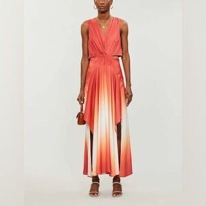 Maje Resia ombré maxi dress with cutouts and asymmetrical hem
